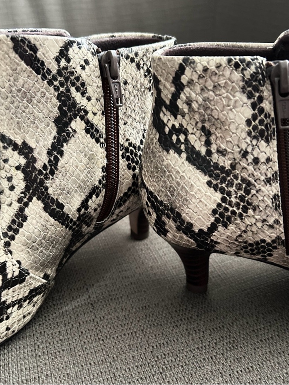 Clarks Snakeskin Ankle Booties in Black and Cream - Picture 4 of 5